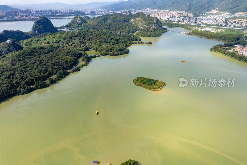 广东肇庆星湖景区全景航拍摄影图