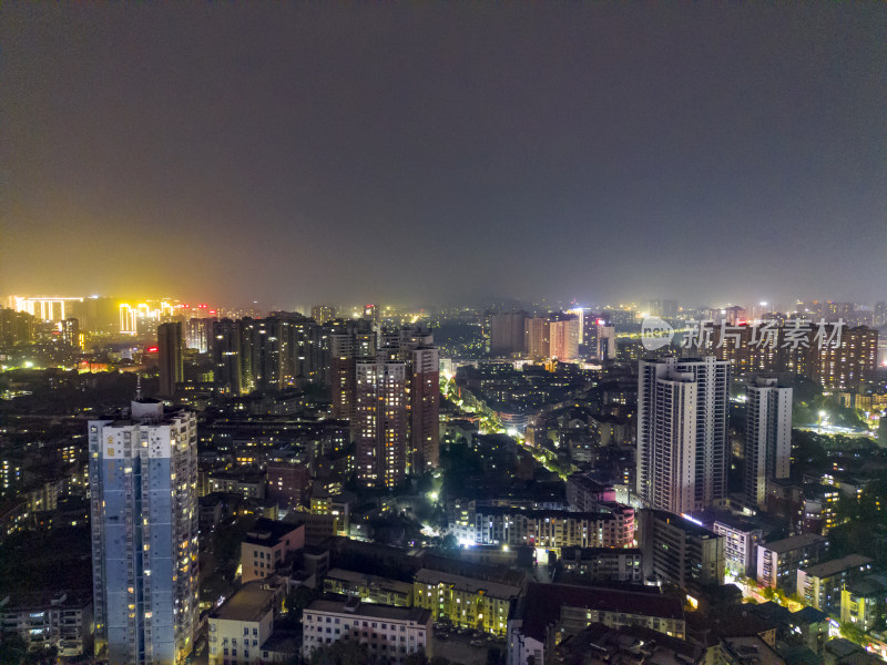 城市夜景灯光航拍摄影图