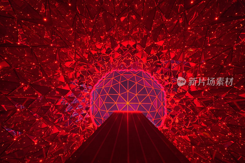 科技感几何结构光影空间