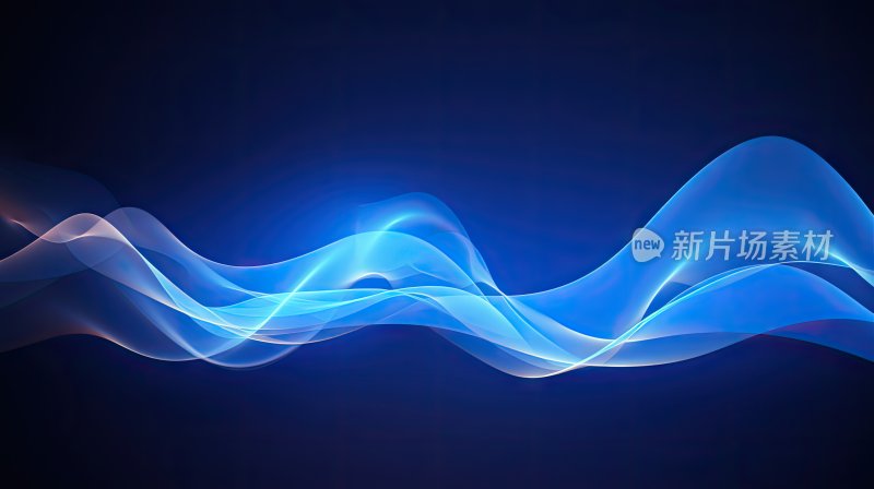 抽象蓝色线条波浪科技背景