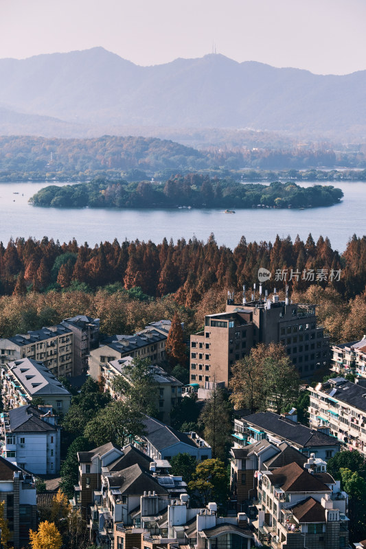 杭州西湖高视角远景