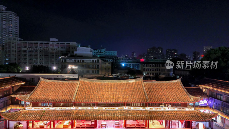 莆田古谯门夜景航拍图