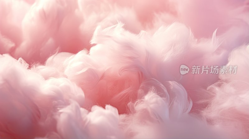 天空中柔和的粉红色云朵像棉花糖幻想的背景