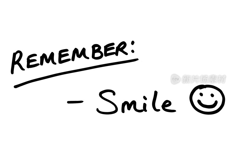 手写文字记住微笑