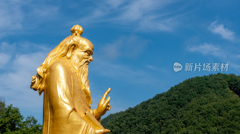 洛阳老君山景区老子雕像航拍