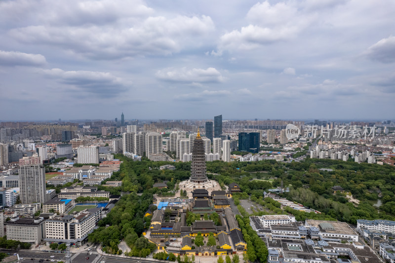 江苏常州城市风光航拍图