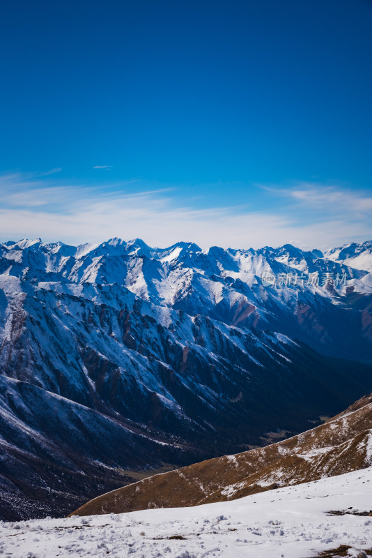 新疆天山山脉雪山山峰山脉