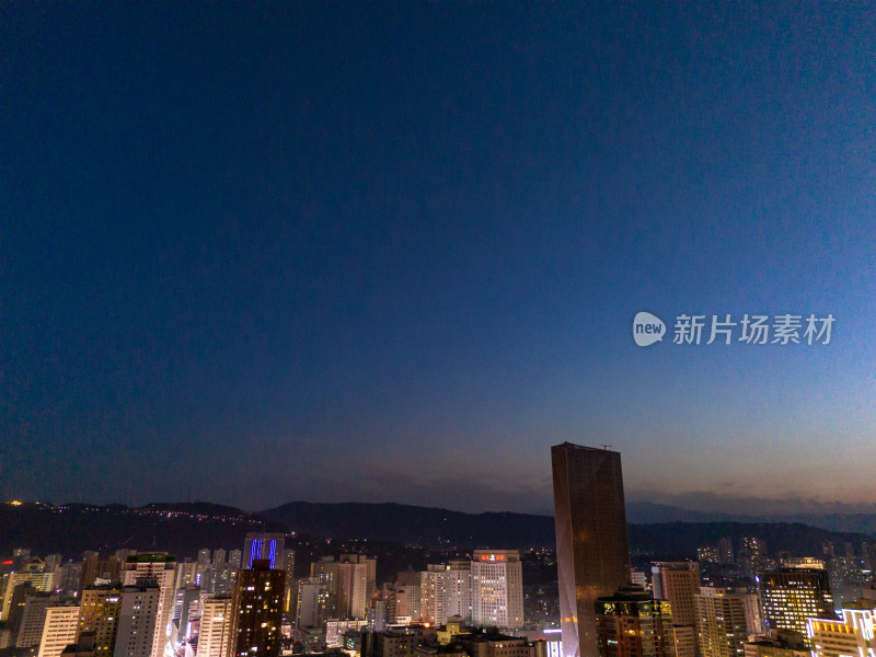 兰州城市夜景航拍图