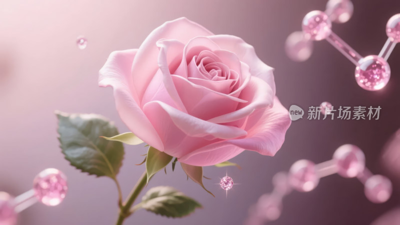 七夕节玫瑰护肤品科技美容广告海报背景