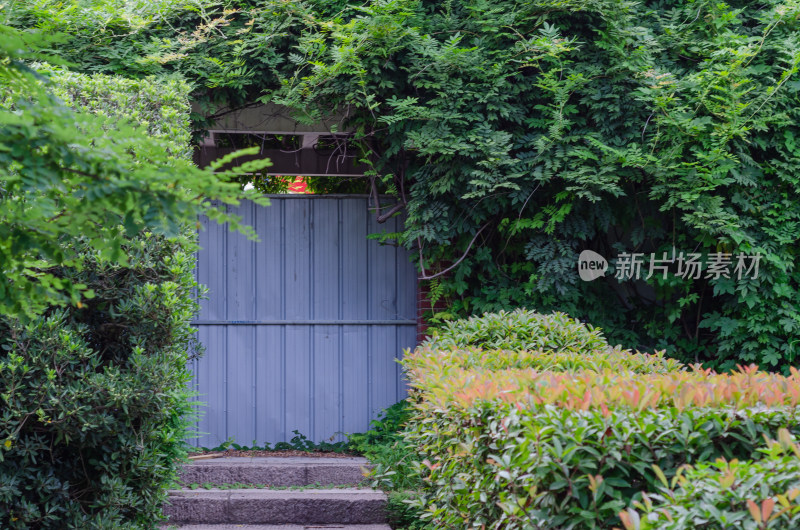青岛中山公园的一个小铁门