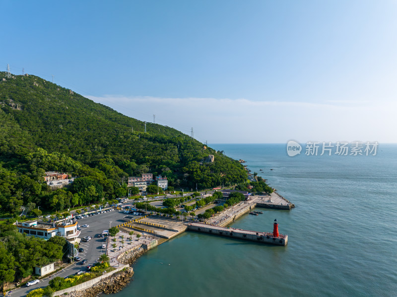 航拍夏季广东汕头南澳岛长山尾灯塔风光