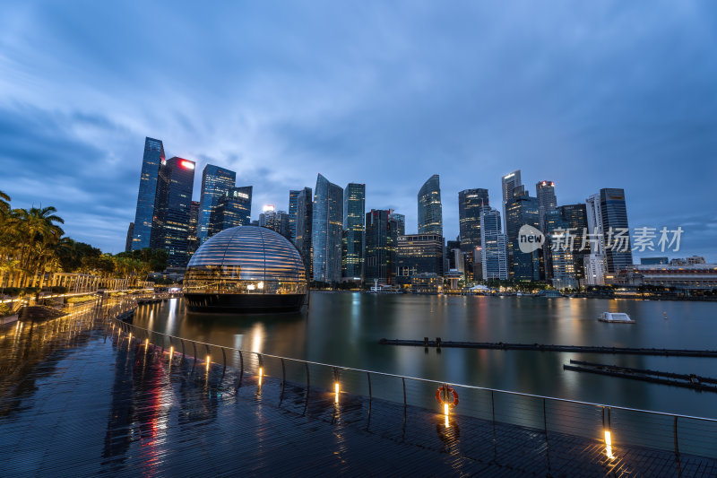 新加坡滨海湾金沙海滨奥林匹克蓝调夜景