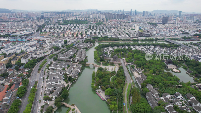 航拍江苏苏州盘门景区4A景区