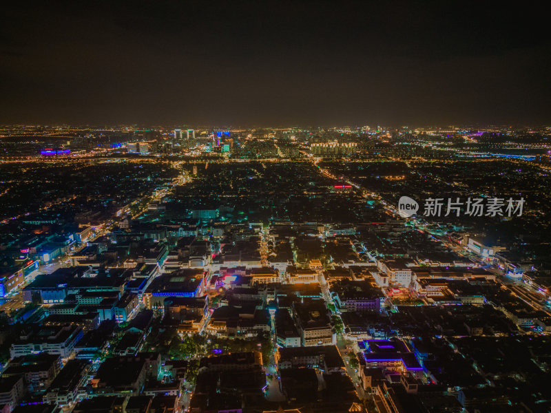 航拍江苏苏州夜景苏州大景苏州建设