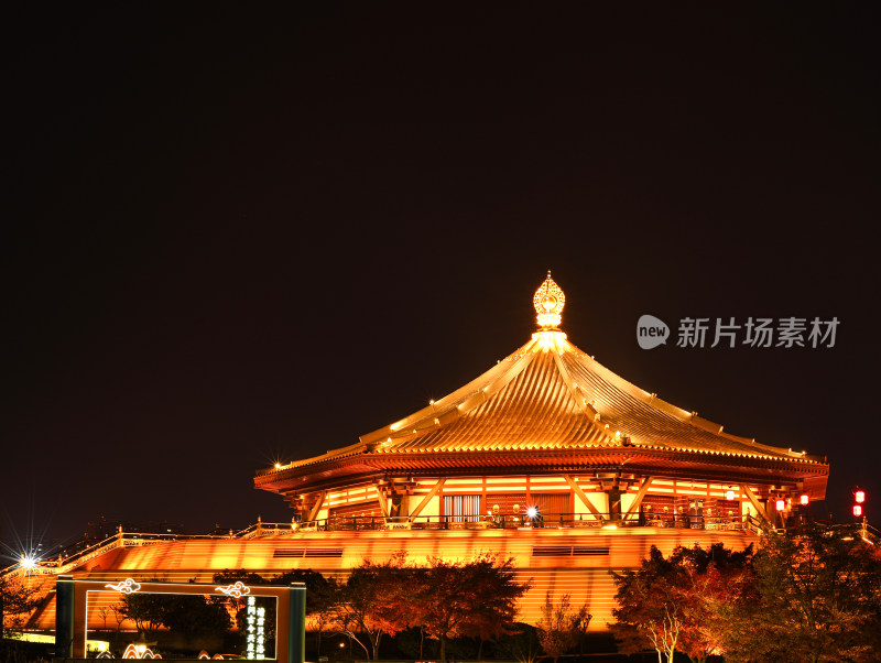 河南省洛阳市旅游景点明堂天堂古建筑夜景