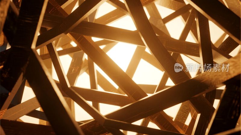 抽象几何结构光影艺术画面