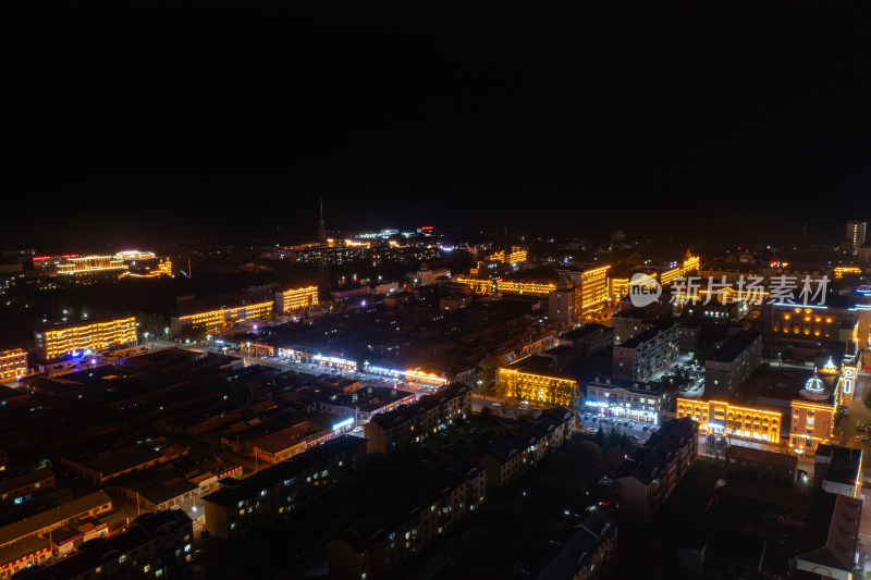 黑龙江省大兴安岭漠河市夜景航拍