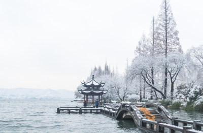 杭州市西湖雪景