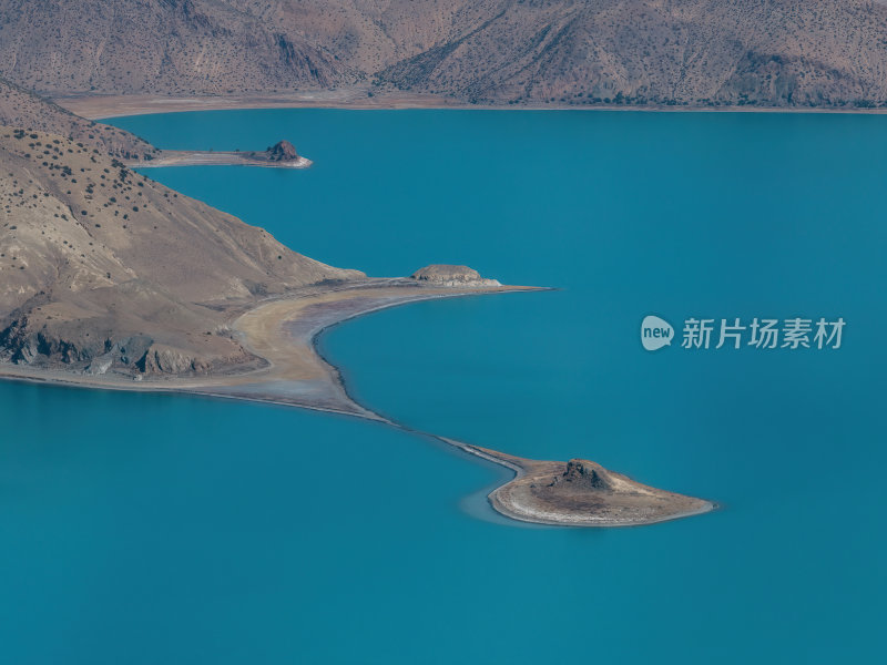 西藏山南羊卓雍措圣湖神湖蓝色高空航拍