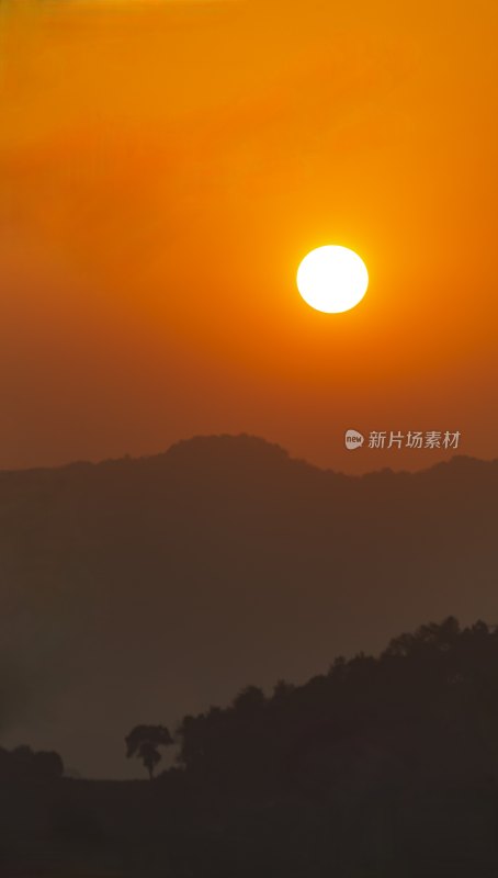 杭州西湖太子湾九曜山日落景观