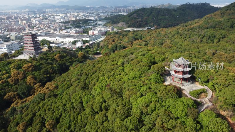 航拍广东省东莞市清溪镇大王山森林公园