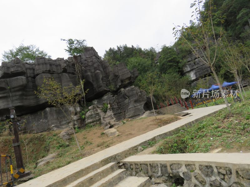 湖北恩施梭布垭石林旅游风景