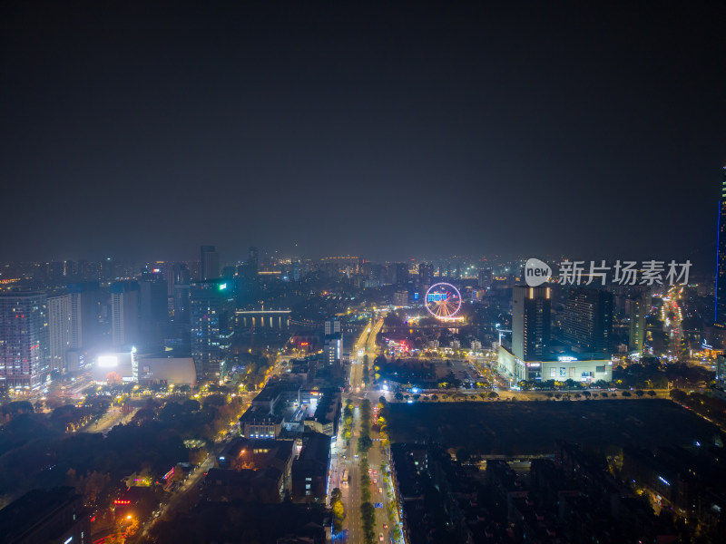 浙江湖州夜景湖州苕溪西路夜景