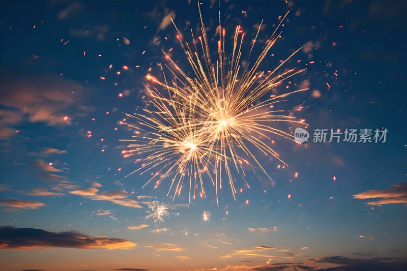 新年背景夜晚天空烟花