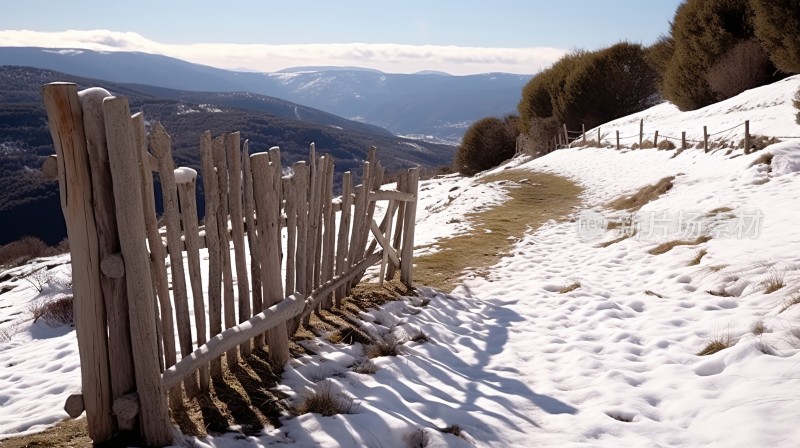 冬季雪景雪山海报背景配图高清摄影图