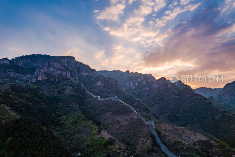 天津蓟州黄崖关长城旅游景区自然风光航拍