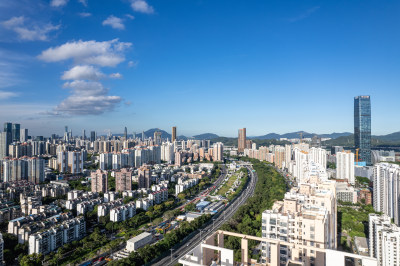 深圳市福田街道航拍风光