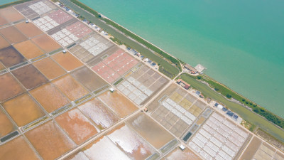 航拍福建泉州泉港——山腰盐场