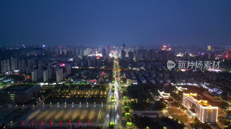 航拍安徽蚌埠大景蚌埠夜景