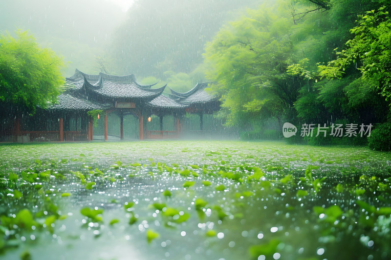 雨水背景自然风景植物