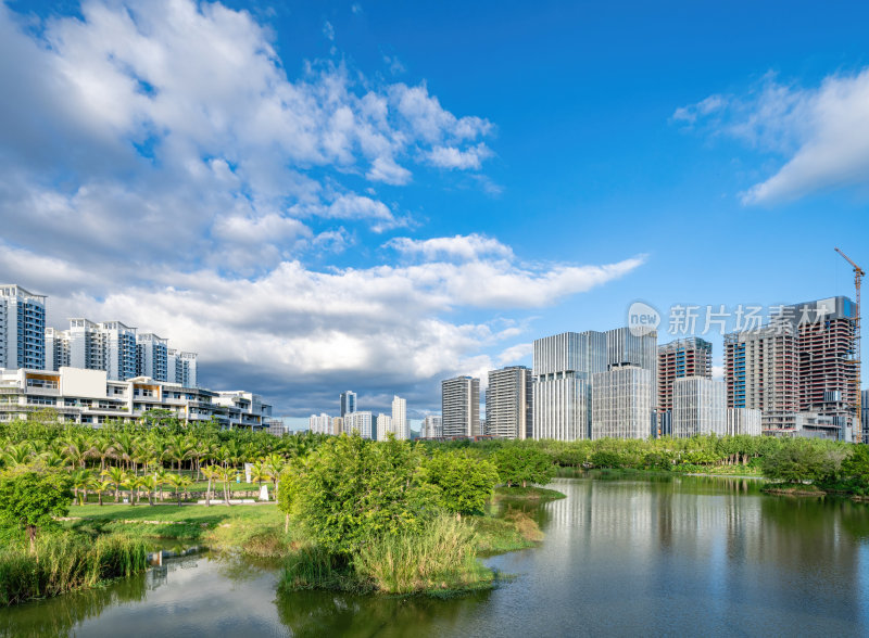 三亚东岸湿地公园航拍