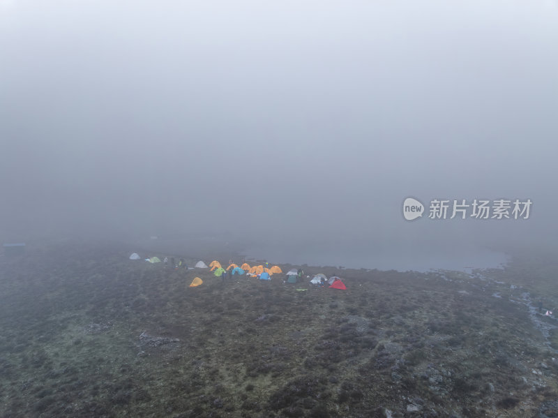 四川甘孜州冷嘎措网红贡嘎雪山高空航拍