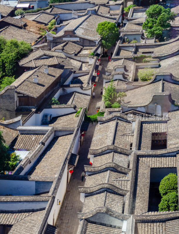 俯瞰福州三坊七巷古厝屋顶景致