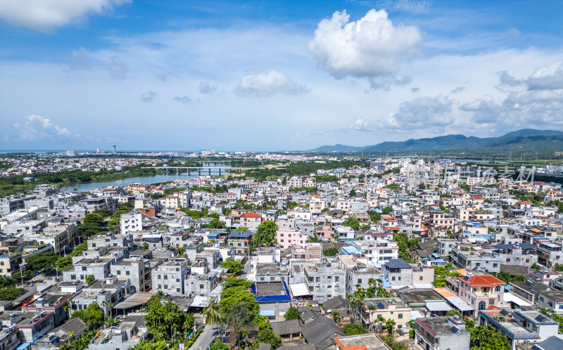 海南三亚崖州科技城高视角城市航拍4k全景