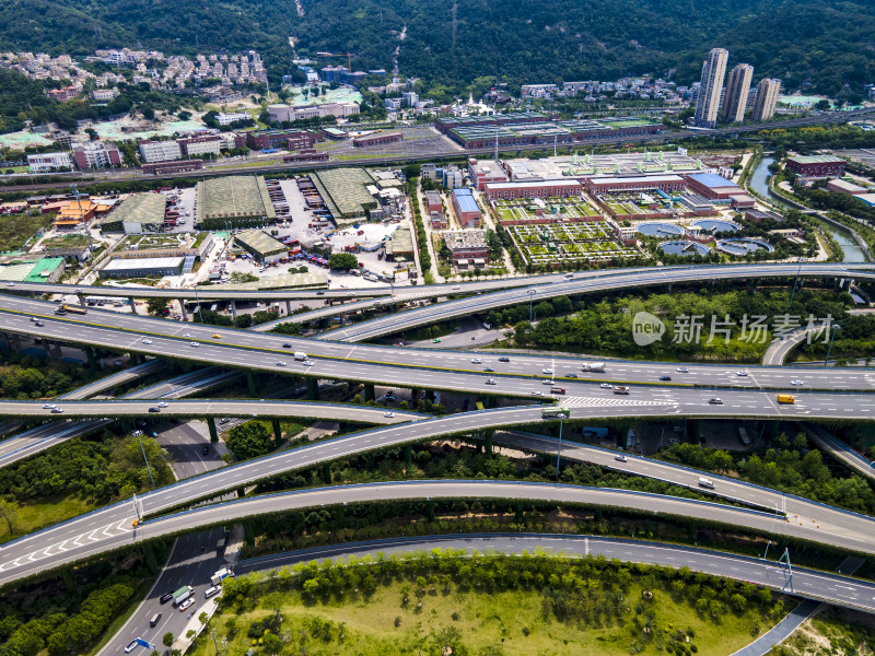 福建福州城市风光福州交通航拍