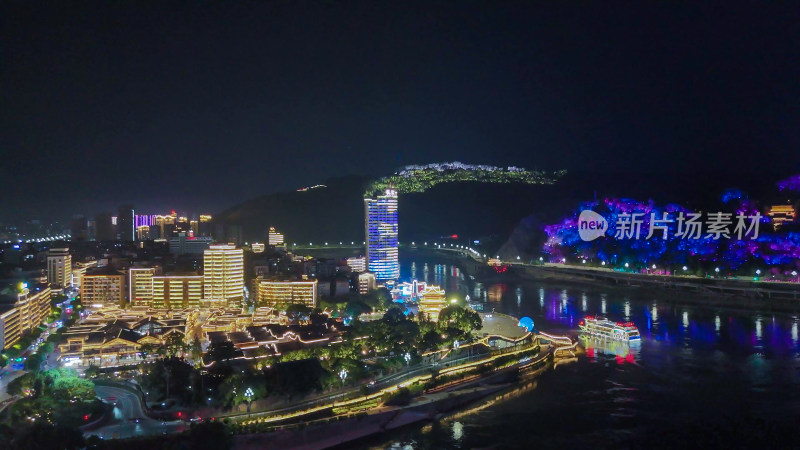 四川宜宾合江门广场夜景