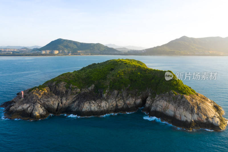 航拍万宁石梅湾浮潜地加井岛