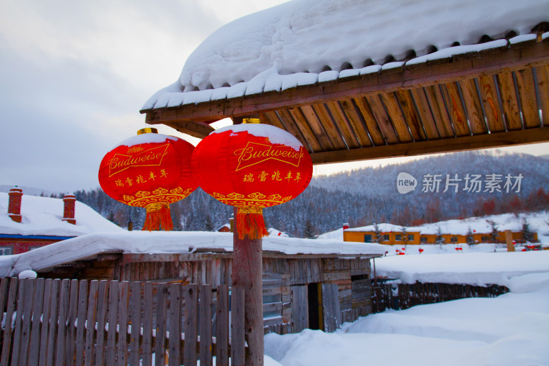 黑龙江 双峰林场 雪乡 红灯笼