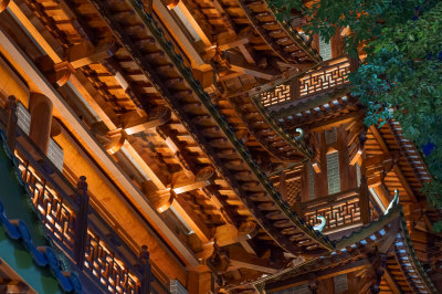 广州大佛寺中式传统仿古建筑夜景灯光