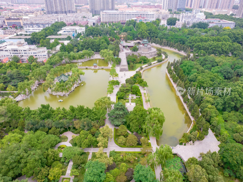 河北邯郸丛台公园航拍