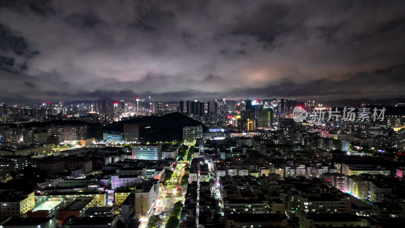 广东深圳龙华区城市建设航拍图