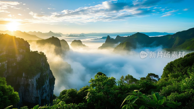 山间湖泊自然绝美风景