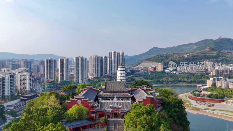 四川达州龙爪塔朝阳寺航拍