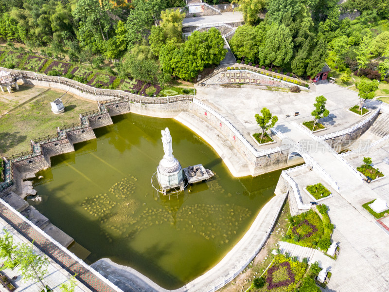 湖南新晃燕来寺古建筑航拍摄影图