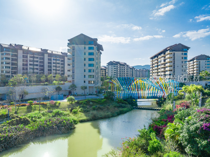 高端住宅小区住宅楼园林景观