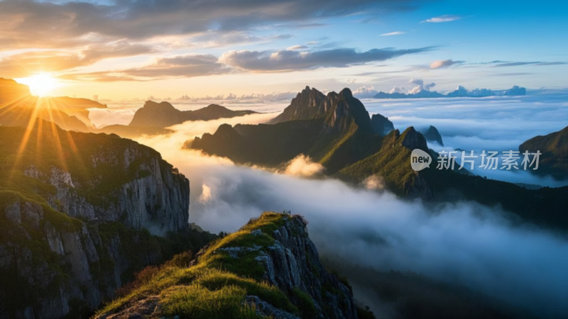 山间湖泊自然绝美风景